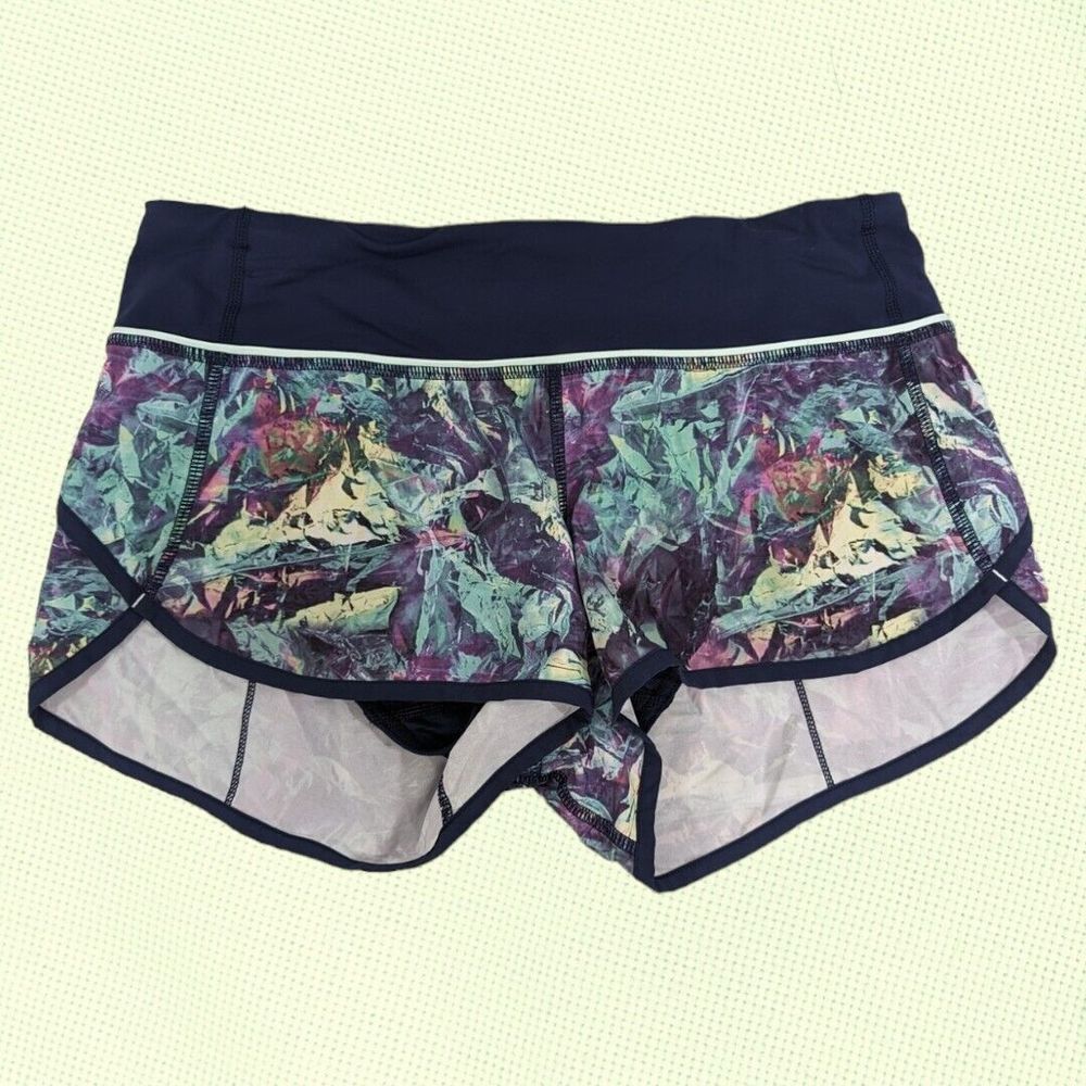 Lululemon  4 Run Speed ShortWay Stretch Women Pocket‎ Lined Drawstring Geometric